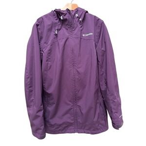 Columbia Omni Tech Purple Hooded Rain Jacket Women's Waterproof -  Size L